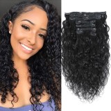 Clip-in Hair Extensions 8pcs with 18 Clips Double Weft Real Human Hair