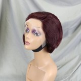 13*4 Frontal Pixie Bob 100% Human Hair Color Lace Wig