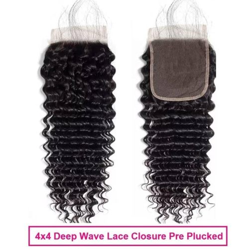 Wig made of real human hair, 4x4 lace hairpiece, deep water curly, cross-border wholesale, celebrity style