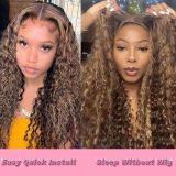 4/27 curly human hair wig Highlight Ombre 4/27 Human Hair