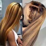 Piano-colored straight hair, high-shine straight hair, 100% human hair