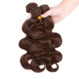 No. 4 brown color body wave bundle human hair