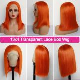 13*4 lace ginger yellow color orange BOB huamn hair wig 350#
