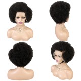 Kinky Curly Short Lace Front Wig Afro Bob Human Hair Natural