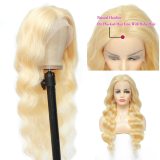 13X4 Human Hair Body Wave Frontal Lace Wig 613 Blonde Cross-Border