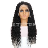 Transparency lace deep curly human hair wig for European and American foreign trade