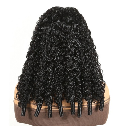 V part Burmese Curly Wigs Human Hair with Spiral Curly End