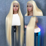European and American cross-border 13*4 large lace golden 613 full human hair wig, hot-selling in foreign trade, in stock in Xuchang