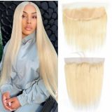 13*4 Transparent Lace Light Golden 613 Large Hair Piece Golden Hand-Woven Real Human Hair Xuchang In Stock