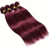 99J burgundy hair extensions made of 100% human hair, popular in Europe and America, available in stock in Xuchang