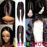 KIMK2*6 lace closure Brazilian human hair closure middle parting hair block real human hair