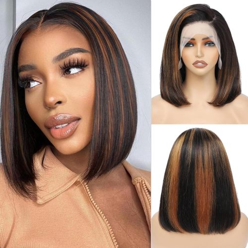 bob 1B/30 Highlight 13x4 Lace Front Wigs Human Hair