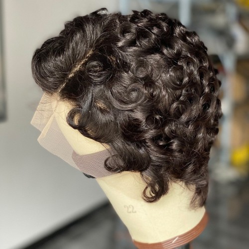 13*4 pixie cut human hair wigs foreign trade real human hair wigs pixie short hair