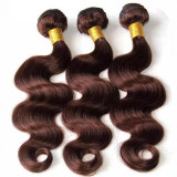No. 4 brown color body wave bundle human hair