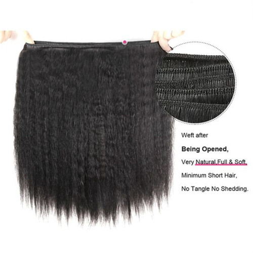 Yaki kinky straight Exterions Virgin Remi human hair in stock