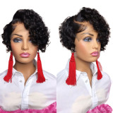 12A Pixie Short Cut Curly Wig 13*4 Frontal Virgin Human Hair