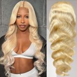 13X4 Human Hair Body Wave Frontal Lace Wig 613 Blonde Cross-Border