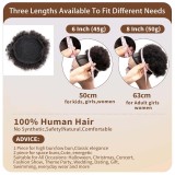 Cross-border wig made of real human hair, Afro Puff Human Hair Drawstring Ponytail
