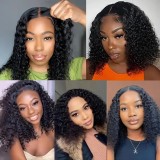4*4lace Water wave Bob Brazilian original Human hair Wig