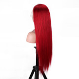 13*413x4RED straight red lace front wig human hair red wig