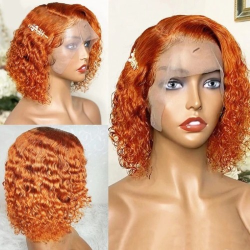 12A Orange 350# Deep 200% Density Ear To Ear Frontal Bob