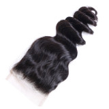 Peruvian human hair 4*4 Lace Closure loose wave human hair piece