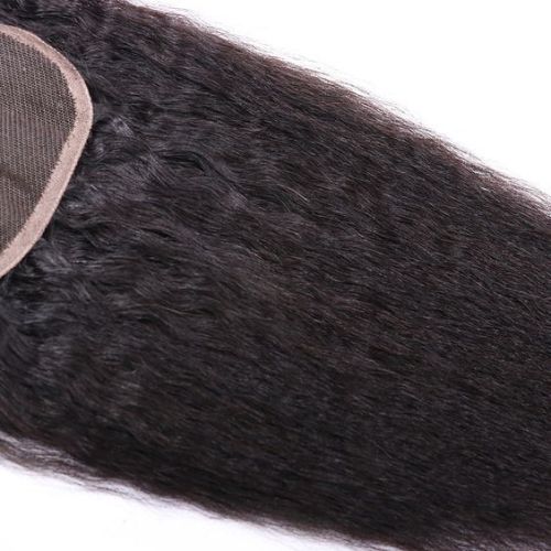 13*4yaki kinky striahgt frontal closure Virgin Hair ear to