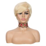100% Human Hair Short Cut Curly Wig Pixie Bob