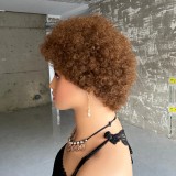 Human hair Afro curly short wig
