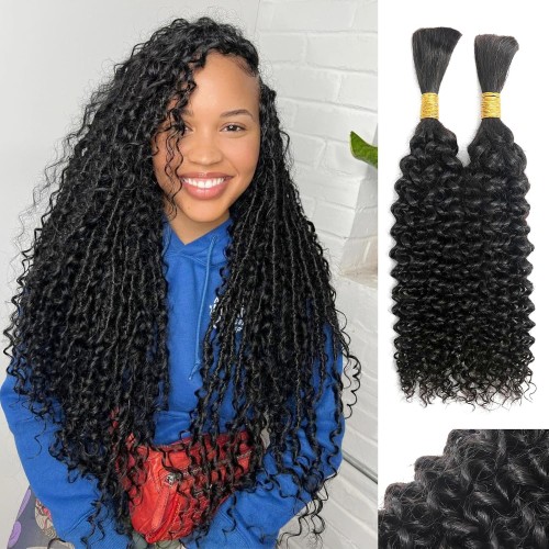 Full human hair bundles, kinky curl natural color hair bundles, braiding human hair bulk