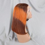 Bone Straight Lace Frontal Wig Short Bob 4/350/4 Human Hair