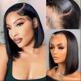 Double Drawn 300%densityHuman Hair Straight 13*4 Frontal Bob