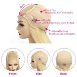Wig made of real human hair, 4x4 lace cap, golden 613 bob straight wig, 613 real human hair