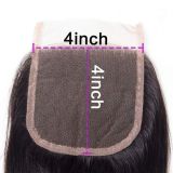 4*4 closure HD Transparent lace water wave human hair wig