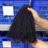 Real human hair wigs, hair extensions, afro curly 4c double drawn human hair bundles