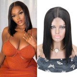 12A Double Drown 300%density 2*6 Kim Closure Straight Bob