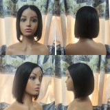 4*4 transparent lace BOB huamn hair wig 8inch95yuan