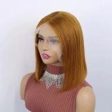 10A Brzilian Straight Bob Golden 30# Color With 13*4 Frontal