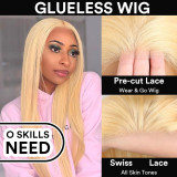 European and American wigs made of real human hair for women, 4x4 lace front, 613 color straight hair, body wave, foreign trade cross-border wholesale