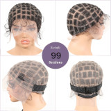 Double-layer full lace hand-crocheted wig cap with human hair and baby hair