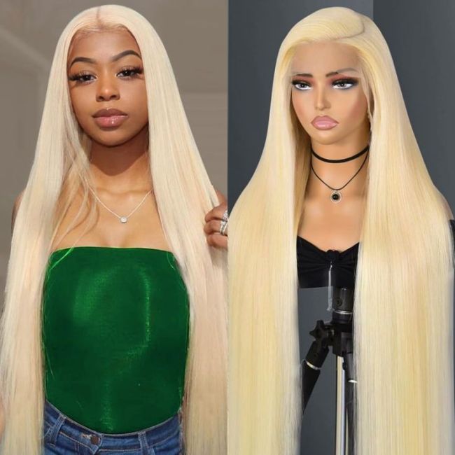 13*4 613 golden human hair wig, Xuchang platinum color in stock