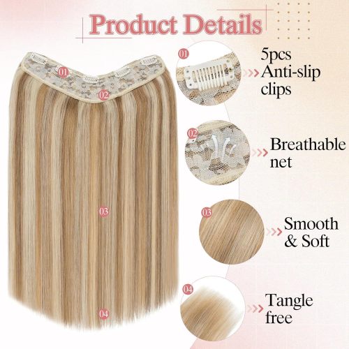 Cross-border dyed human hair U/V1PS5 clip-in wig for cosplay One Pieces Clip in human hair