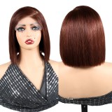 5x5  Lace Closure Double Drawn Wigs Bob Straight Glueless