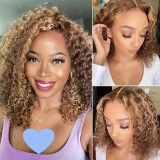 Highlight Human Hair Brazilian Water Wave  4/27 Glueless wig