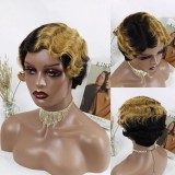 100% Human Hair Short Deep Wave wig Fashion Style
