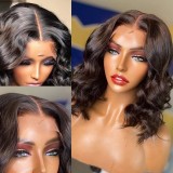 12A Human Hair Loose Wave Curly Wig 13*4 Frontal Peruvian