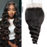 4*4HD transparent lace loose wave huamn hair large in stock