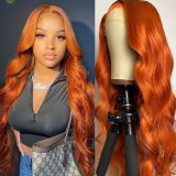12A Brazilian 350# Orange 13*4 Frontal Lace Wig Human Hair