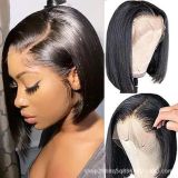 Double Drawn 300%densityHuman Hair Straight 13*4 Frontal Bob