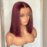 12A Straight Bob Red 99j Vietnamese Hair 13*4frontal wig